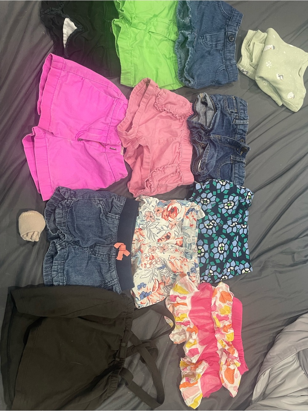 Assorted Kids Shorts and Bottoms - Pink, Denim, Green, Floral